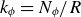 k Subscript phi Baseline equals upper N Subscript phi Baseline divided by upper R