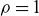 rho equals 1