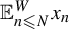 double struck upper E Subscript n less than or slanted equals upper N Superscript upper W Baseline x Subscript n