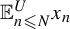 double struck upper E Subscript n less than or slanted equals upper N Superscript upper U Baseline x Subscript n