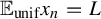 double struck upper E Subscript unif Baseline x Subscript n Baseline equals upper L