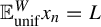 double struck upper E Subscript unif Superscript upper W Baseline x Subscript n Baseline equals upper L