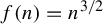 f left parenthesis n right parenthesis equals n Superscript 3 divided by 2