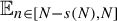 double struck upper E Subscript n element of left bracket upper N minus s left parenthesis upper N right parenthesis comma upper N right bracket