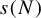 s left parenthesis upper N right parenthesis