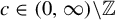 c element of left parenthesis 0 comma infinity right parenthesis minus double struck upper Z