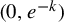 left parenthesis 0 comma e Superscript negative k Baseline right parenthesis