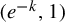 left parenthesis e Superscript negative k Baseline comma 1 right parenthesis