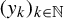 left parenthesis y Subscript k Baseline right parenthesis Subscript k element of double struck upper N