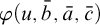 phi left parenthesis u comma b overbar comma a overbar comma c overbar right parenthesis