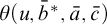 þ e t a left parenthesis u comma b overbar Superscript asterisk Baseline comma ModifyingAbove a With bar comma c overbar right parenthesis