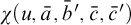 chi left parenthesis u comma a overbar comma b overbar prime comma c overbar comma c overbar Superscript prime Baseline right parenthesis