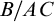 upper B divided by upper A upper C