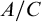 upper A divided by upper C