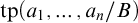 tp left parenthesis a 1 comma ellipsis comma a Subscript n Baseline divided by upper B right parenthesis