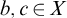 b comma c element of upper X