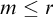 m less than or equals r