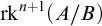 rk Superscript n plus 1 Baseline left parenthesis upper A divided by upper B right parenthesis