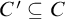 upper C prime subset of or equal to upper C