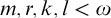 m comma r comma k comma l less than omega