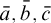a overbar comma b overbar comma c overbar