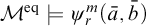 script upper M Superscript eq Baseline true psi Subscript r Superscript m Baseline left parenthesis a overbar comma b overbar right parenthesis