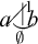 a perpendicular symbol with a vertical strike-through b super 1 sub empty set