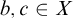 b comma c element of upper X