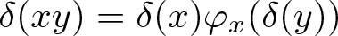 delta left parenthesis xy right parenthesis equals delta left parenthesis x right parenthesis phi x left parenthesis delta left parenthesis y right parenthesis right parenthesis