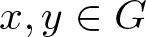 x comma y element of upper G