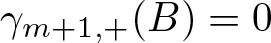 gamma m plus 1 comma plus left parenthesis upper B right parenthesis equals 0