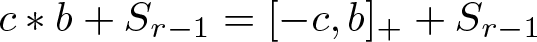 c asterisk b plus Sr minus 1 equals left bracket minus c comma b right bracket plus plus Sr minus 1