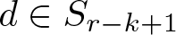 d element of Sr minus k plus 1