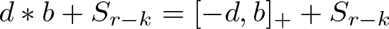 d asterisk b plus Sr minus k equals left bracket minus d comma b right bracket plus plus Sr minus k