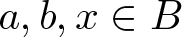 a comma b comma x element of upper B