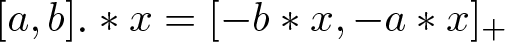 left bracket a comma b right bracket dot asterisk x equals left bracket minus b asterisk x comma minus a asterisk x right bracket plus