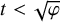t less than StartRoot phi EndRoot