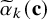 ModifyingAbove alpha With tilde Subscript k Baseline left parenthesis bold c right parenthesis