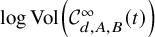 log upper V o l left parenthesis script upper C Subscript d comma upper A comma upper B Superscript infinity Baseline left parenthesis t right parenthesis right parenthesis