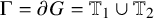 normal upper Gamma equals partial differential upper G equals double struck upper T 1 union double struck upper T 2