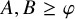 upper A comma upper B greater than or equals phi