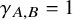 gamma Subscript upper A comma upper B Baseline equals 1