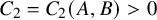 upper C 2 equals upper C 2 left parenthesis upper A comma upper B right parenthesis greater than 0