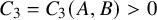upper C 3 equals upper C 3 left parenthesis upper A comma upper B right parenthesis greater than 0