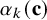 alpha Subscript k Baseline left parenthesis bold c right parenthesis