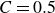 upper C equals 0.5