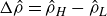 normal upper Delta ModifyingAbove rho With caret equals ModifyingAbove rho With caret Subscript upper H Baseline minus ModifyingAbove rho With caret Subscript upper L