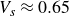 upper V Subscript s Baseline almost equals 0.65