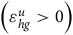 left parenthesis epsilon Subscript h g Superscript u Baseline greater than 0 right parenthesis