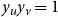 y Subscript u Baseline y Subscript v Baseline equals 1